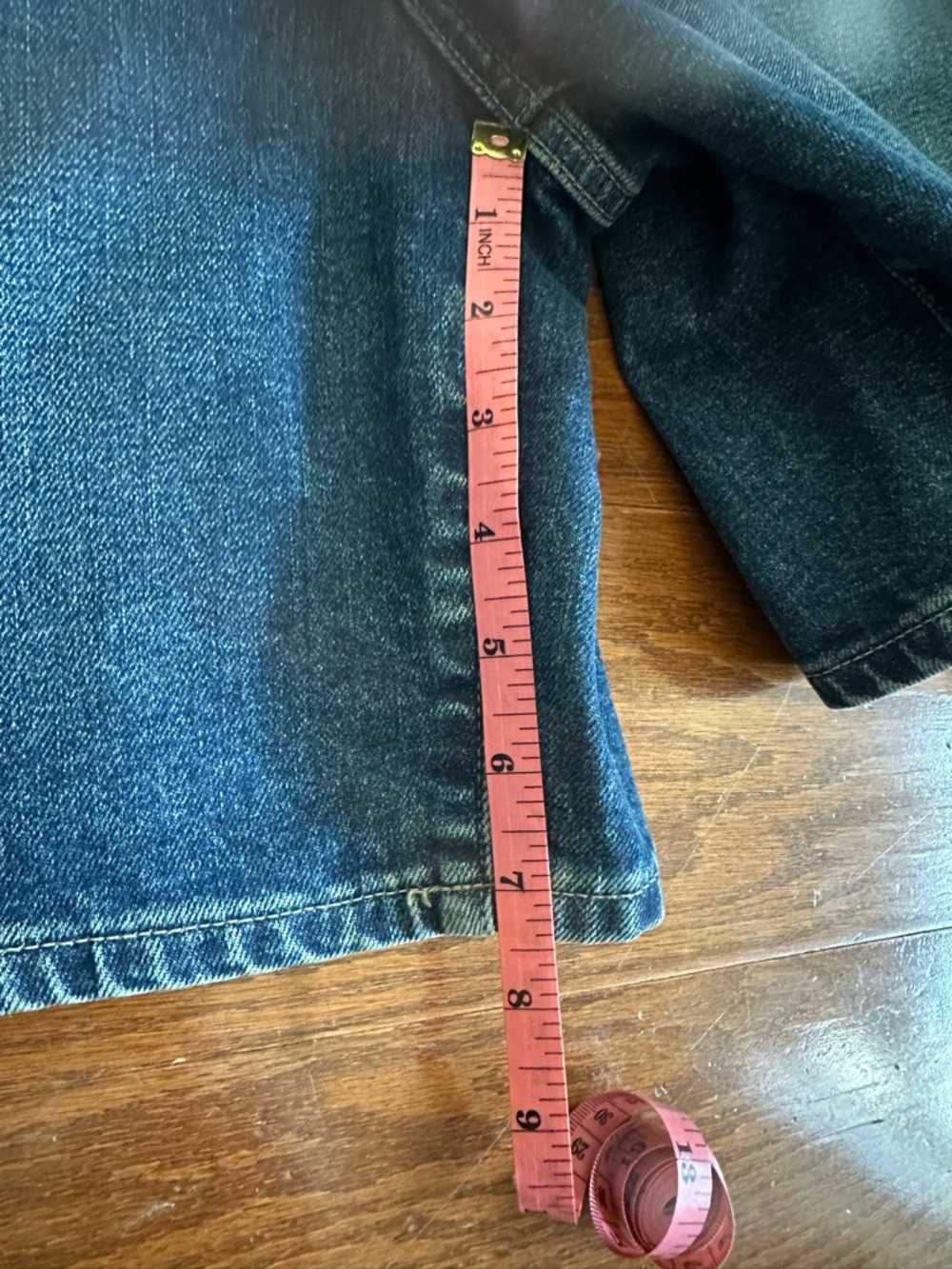 High-Rise Dark Blue Denim Shorts - Picture 5 of 6